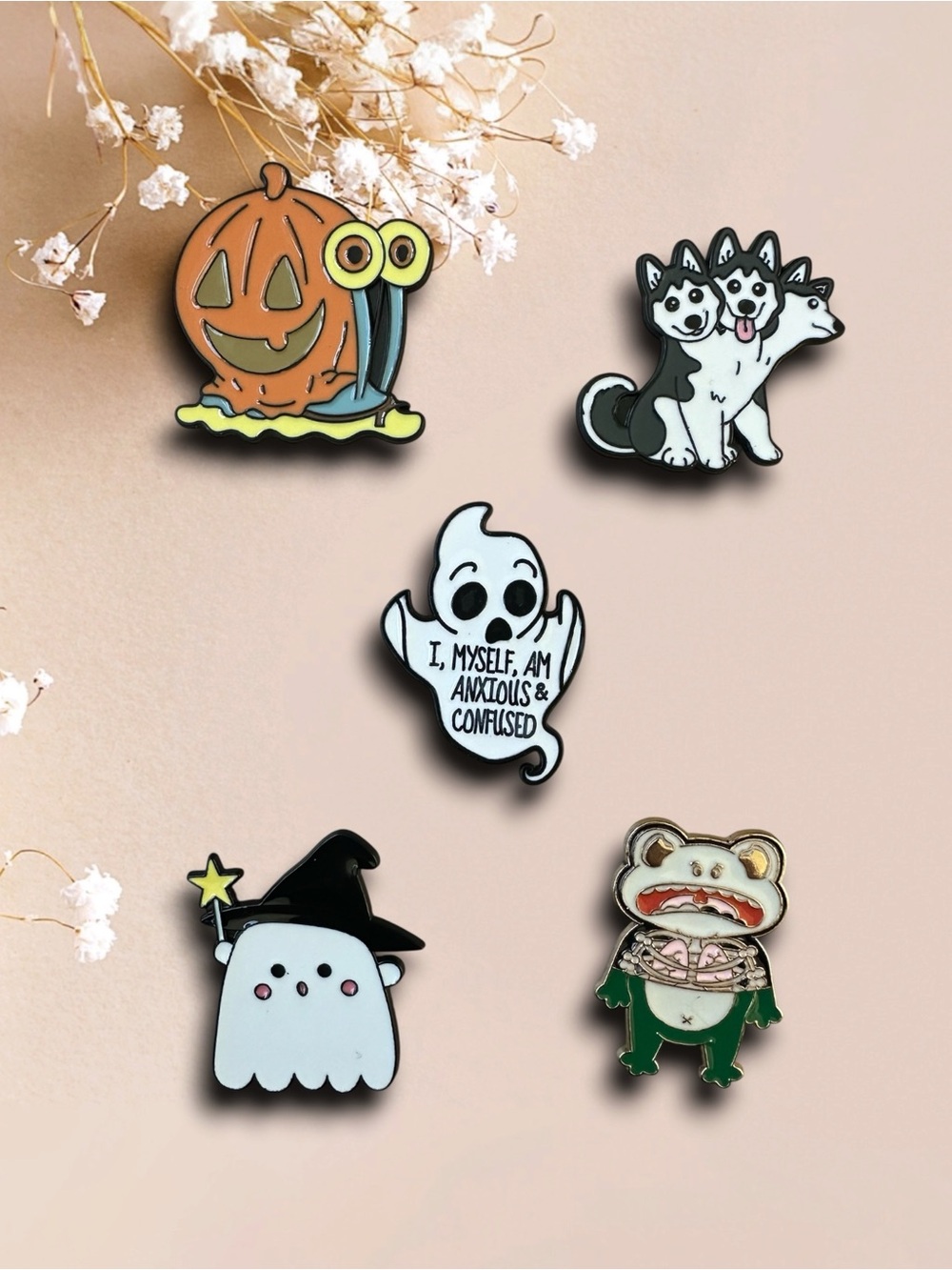 Creepy Themed Enamel Pin Set of 5